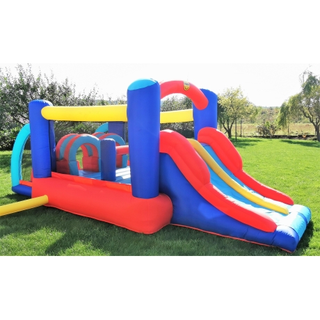 Happy Hop 9163 Fun park skákací hrad s překážkami a skluzavkou Racing Fun Bouncer 