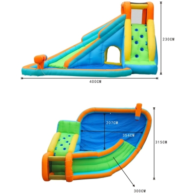 Vodní skluzavka s vodním dělem Happy Hop 9117N Water slide with pool and cannon