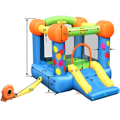 Happy Hop 9070 Skákací hrad Party barevné balónky