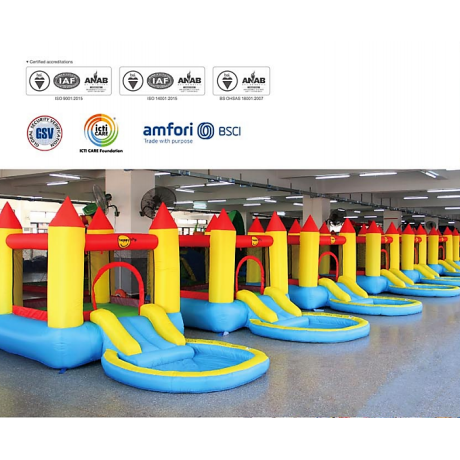 Skákací hrad s bazénkem a skluzavkou Happy Hop