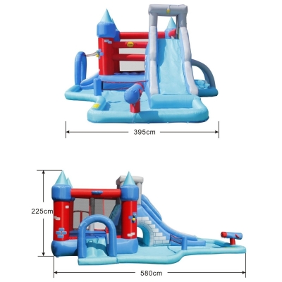 Happy Hop 9261 Velký vodní Rytířský skákací hrad s bazénem