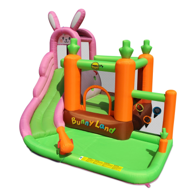 Happy Hop 9797 Bunny land vodní skákací hrad se skluzavkou a bazénkem