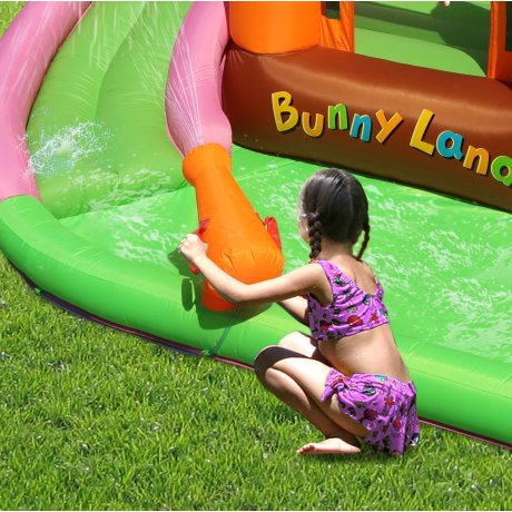 Happy Hop 9797 Bunny land vodní skákací hrad se skluzavkou a bazénkem
