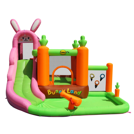 Happy Hop 9797 Bunny land vodní skákací hrad se skluzavkou a bazénkem