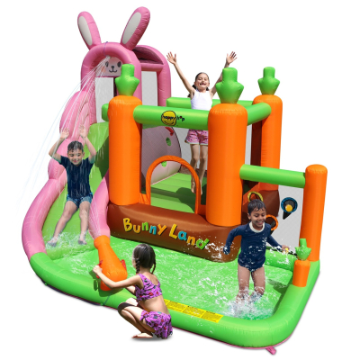 Bunny land vodní skákací hrad se skluzavkou a bazénkem Happy Hop 9797