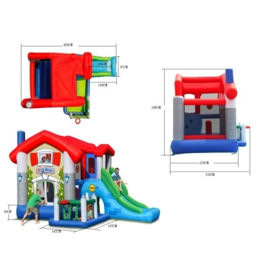 Happy Hop Velký dům 9 v 1 se skluzavkou, velkou skákací plochou a míčky na hraní, happy hop 9515